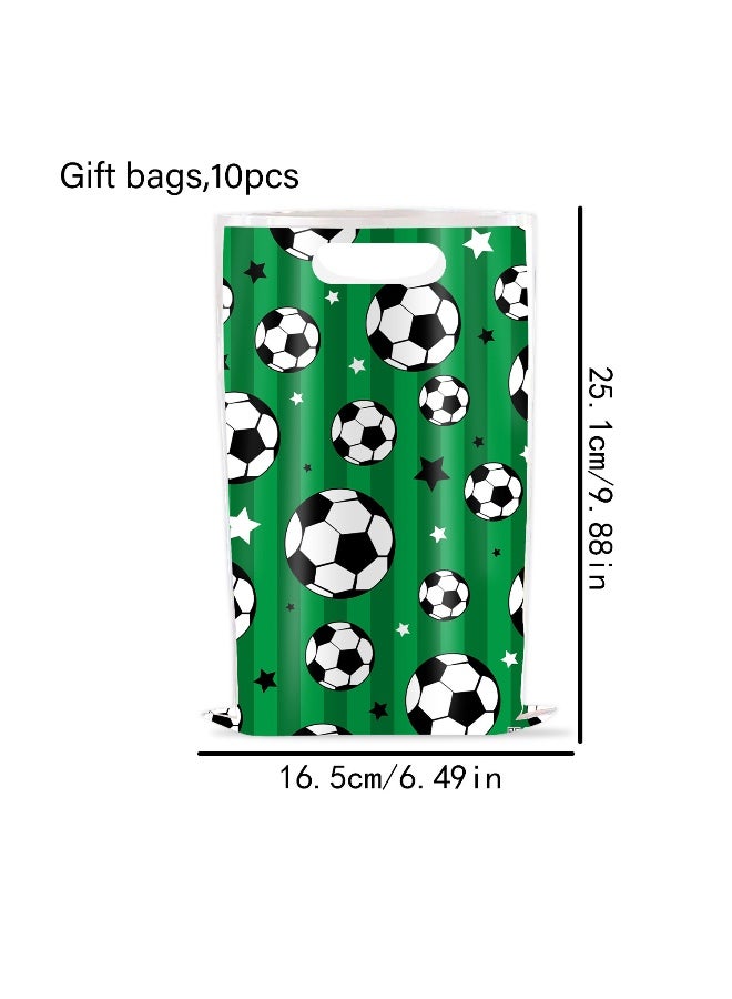 10 PCS Soccer Gift Bags Football Treat Candy Bags Plastic Soccer Party Favor Bags Soccer Goodie Snack Bags for Sport Teams Events Birthday Soccer Theme Party Supplies - Image 2